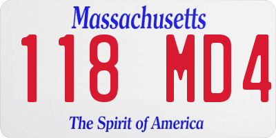 MA license plate 118MD4
