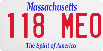 MA license plate 118ME0