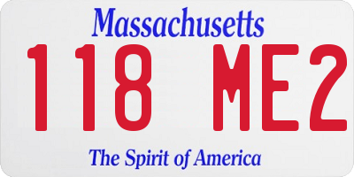 MA license plate 118ME2