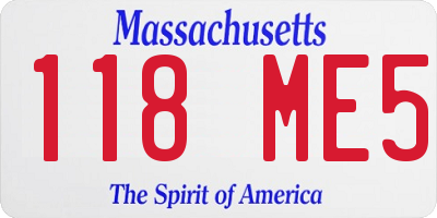 MA license plate 118ME5