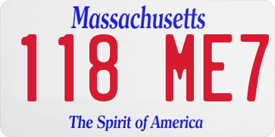 MA license plate 118ME7