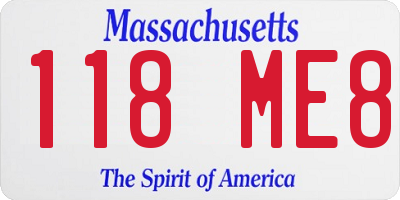 MA license plate 118ME8