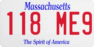 MA license plate 118ME9