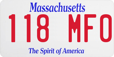 MA license plate 118MF0