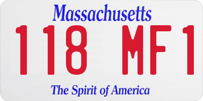MA license plate 118MF1