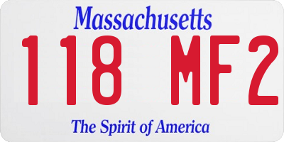 MA license plate 118MF2