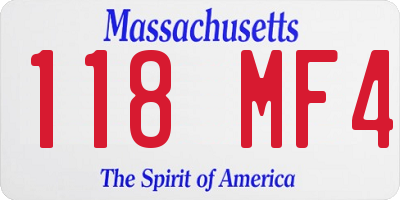 MA license plate 118MF4