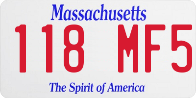 MA license plate 118MF5