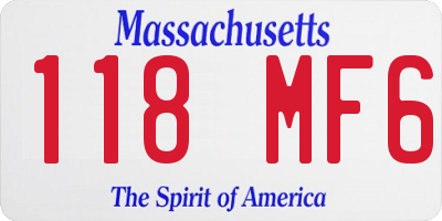 MA license plate 118MF6