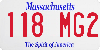 MA license plate 118MG2