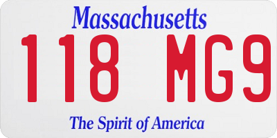 MA license plate 118MG9
