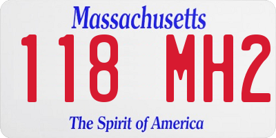 MA license plate 118MH2