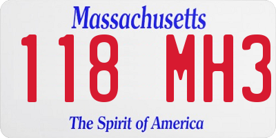 MA license plate 118MH3