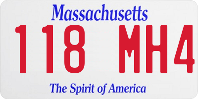 MA license plate 118MH4