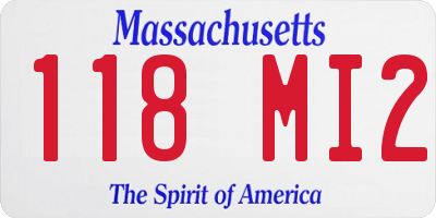 MA license plate 118MI2