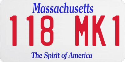 MA license plate 118MK1