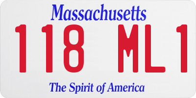 MA license plate 118ML1