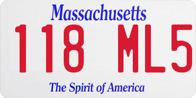 MA license plate 118ML5