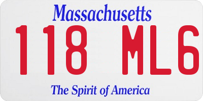 MA license plate 118ML6