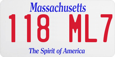 MA license plate 118ML7