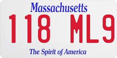 MA license plate 118ML9