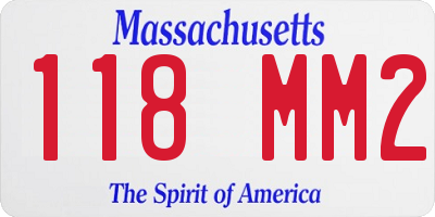 MA license plate 118MM2