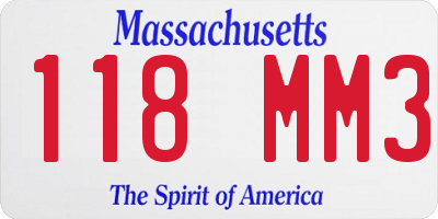 MA license plate 118MM3