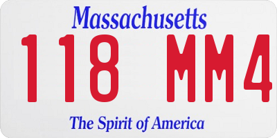 MA license plate 118MM4