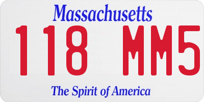 MA license plate 118MM5