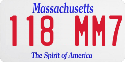 MA license plate 118MM7