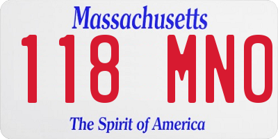 MA license plate 118MN0