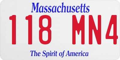 MA license plate 118MN4