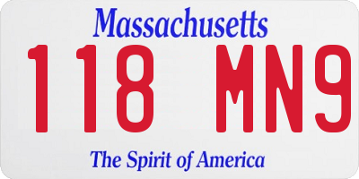 MA license plate 118MN9