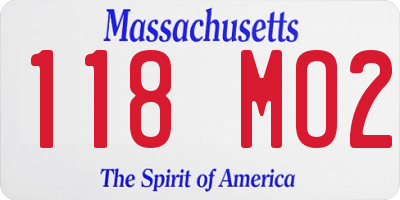 MA license plate 118MO2