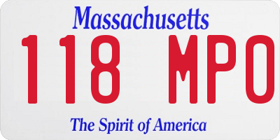 MA license plate 118MP0