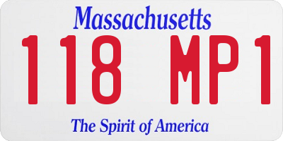 MA license plate 118MP1
