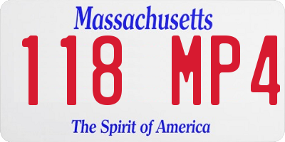 MA license plate 118MP4
