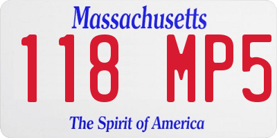 MA license plate 118MP5