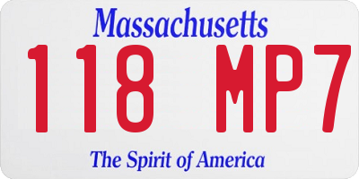MA license plate 118MP7