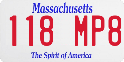 MA license plate 118MP8