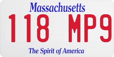 MA license plate 118MP9