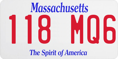 MA license plate 118MQ6