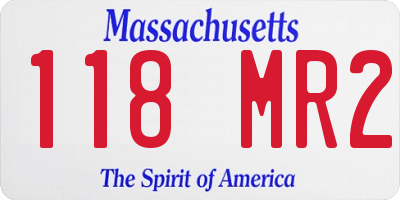 MA license plate 118MR2