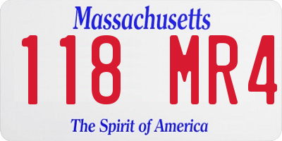 MA license plate 118MR4