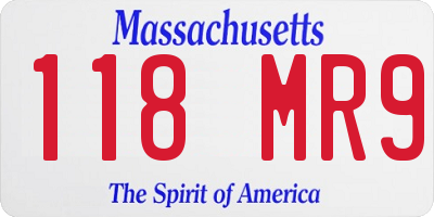 MA license plate 118MR9