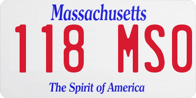 MA license plate 118MS0