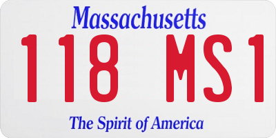 MA license plate 118MS1