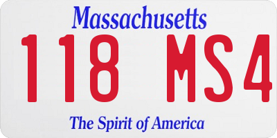 MA license plate 118MS4