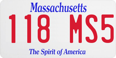 MA license plate 118MS5