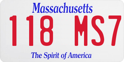 MA license plate 118MS7